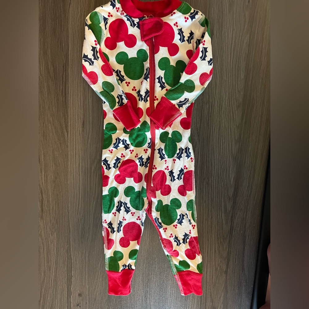 Hanna Andersson Red and Green Disney Festive Christmas Sleeper